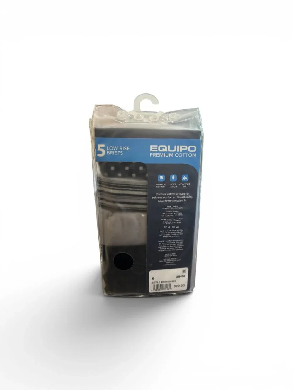 Pack of 5 Equipo Premium Cotton Small (28-30) Low Rise Briefs
